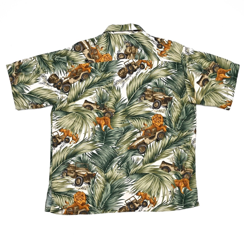 Tori Richard Men's Jungle Sarari Lions Hawaiian Medium Rayon Button Up Casual - Picture 7 of 9